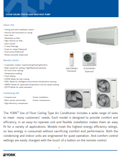 1080-Ceiling Floor Split Units T1, Fixed Speed Compressor, Heat Pump (Leaflet)