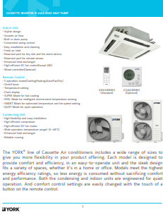 1120-Cassette Split Units T1, Inverter Compressor , Heat Pump (Leaflet)