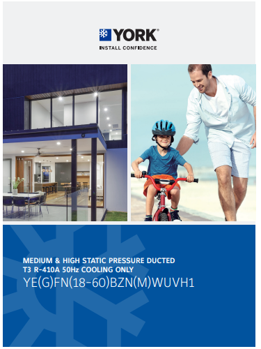 1010-Ducted Split Units T3, Fixed Speed, Cool Only, R410a (leaflet)