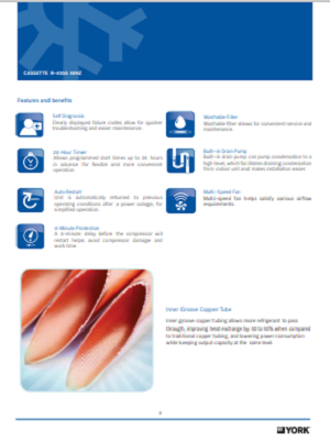 1240-Cassette Split Units T1, Fixed Speed Compressor, Heat Pump (Flier)