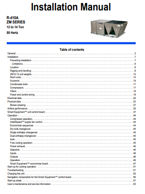 1430-Packaged Units T3, Fixed Speed Compressor , Cool Only (IOM)