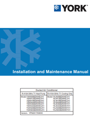 1100-Ducted Split Units T1, Inverter Compressor , Heat Pump, R410a (IOM)