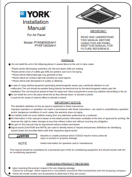 1120-Cassette Split Units T1, Inverter Compressor , Heat Pump (IOM)