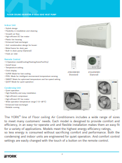 1140-Ceiling Floor Split Units T1, Inverter Compressor , Heat Pump (Leaflet)