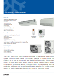 1070-Ceiling Floor Split Units T1, Fixed Speed Compressor, Cool Only (Leaflet)