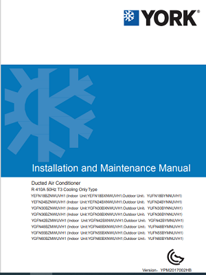 1010-Ducted Split Units T3, Fixed Speed, Cool Only, R410a (IOM)