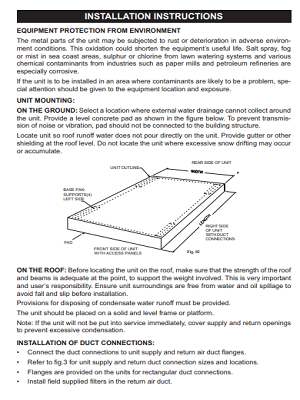 1390-Packaged Units T3, Fixed Speed Compressor , Cool Only (IOM)