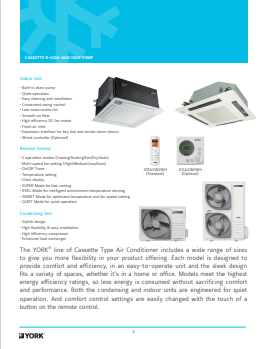 1060-Cassette Split Units T1, Fixed Speed Compressor, Heat Pump (Leaflet)