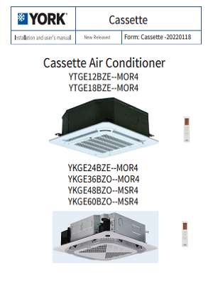 1280-Cassette Split Units T1, Fixed Speed Compressor, Heat Pump (IOM)