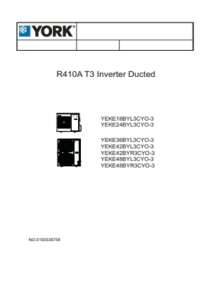 1150-Ducted Split Units T3, Inverter Compressor, Heat Pump (IOM)